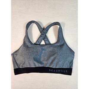 Under Armour Womens Gray HeatGear Compression Crossback Sports Bra XL Heathered